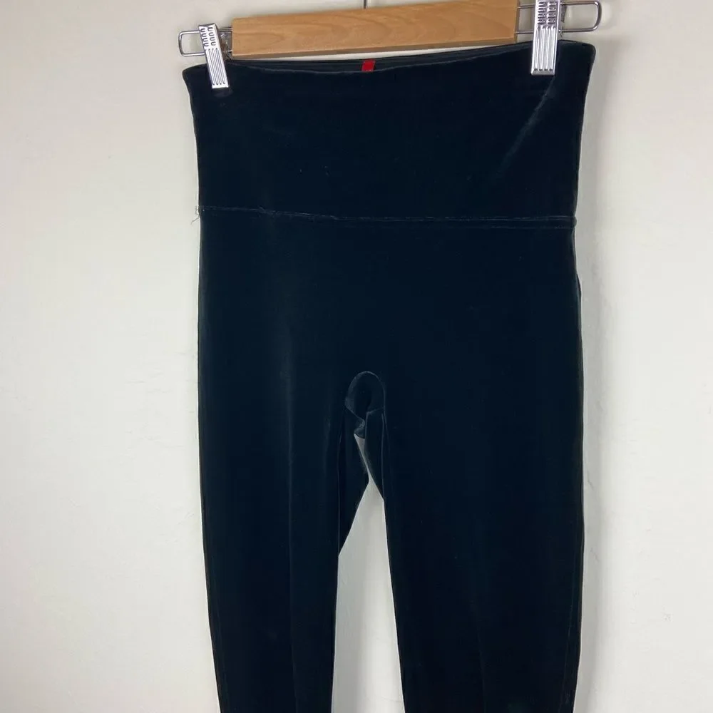Spanx High-Waisted Velvet Seamless Leggings - Black